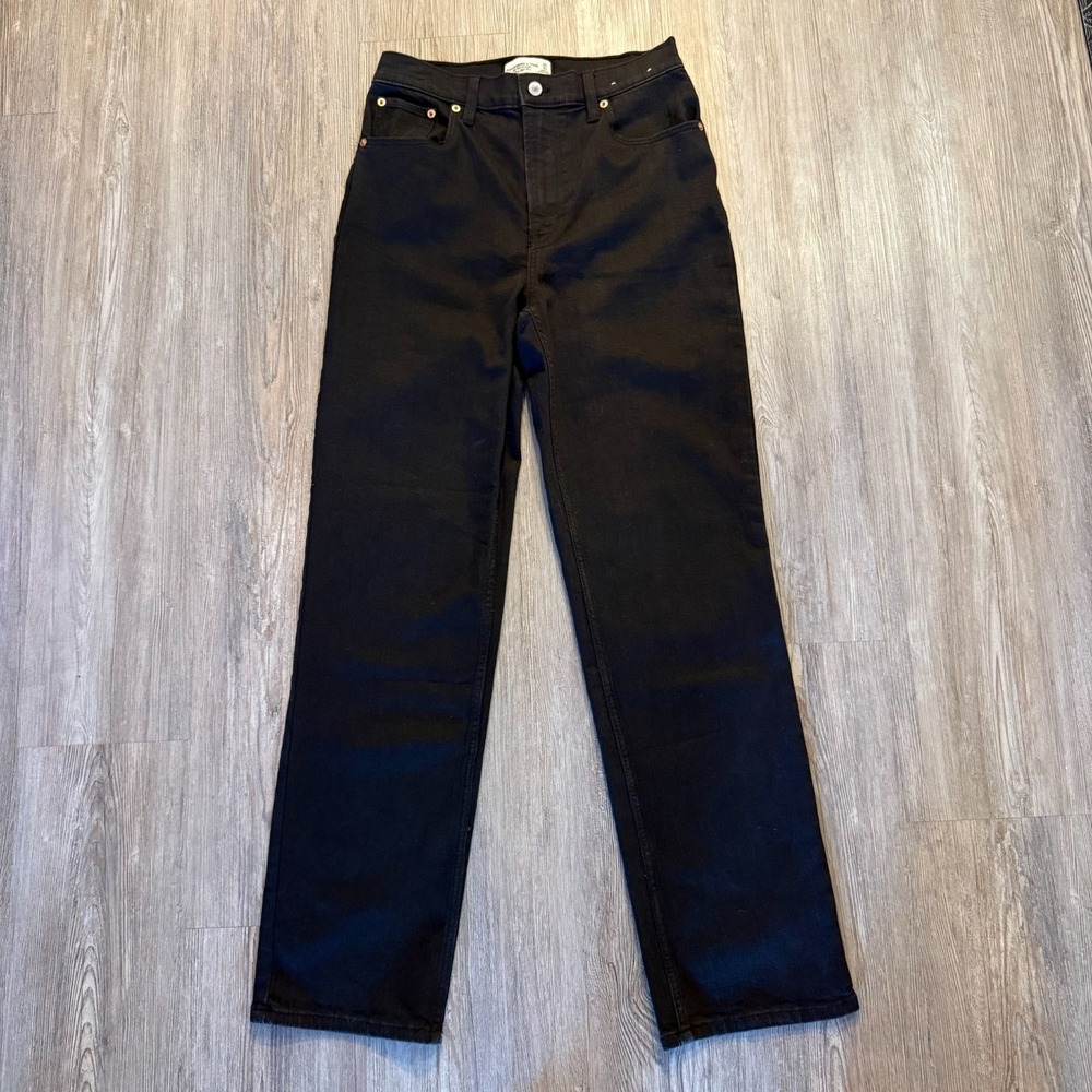 Abercrombie & Fitch Womens 28/6 90's Straight Ultra High Black Jeans